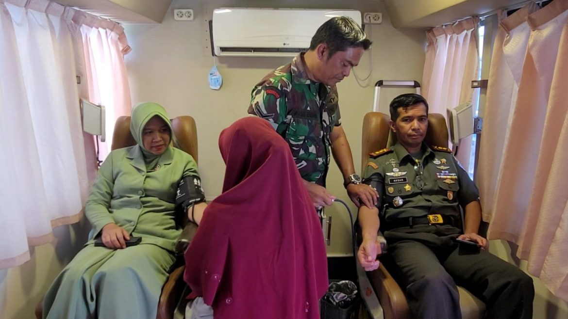 Kodim 0111/Bireuen Gelar Donor Darah Dalam Rangka Sambut HUT TNI Ke-77 