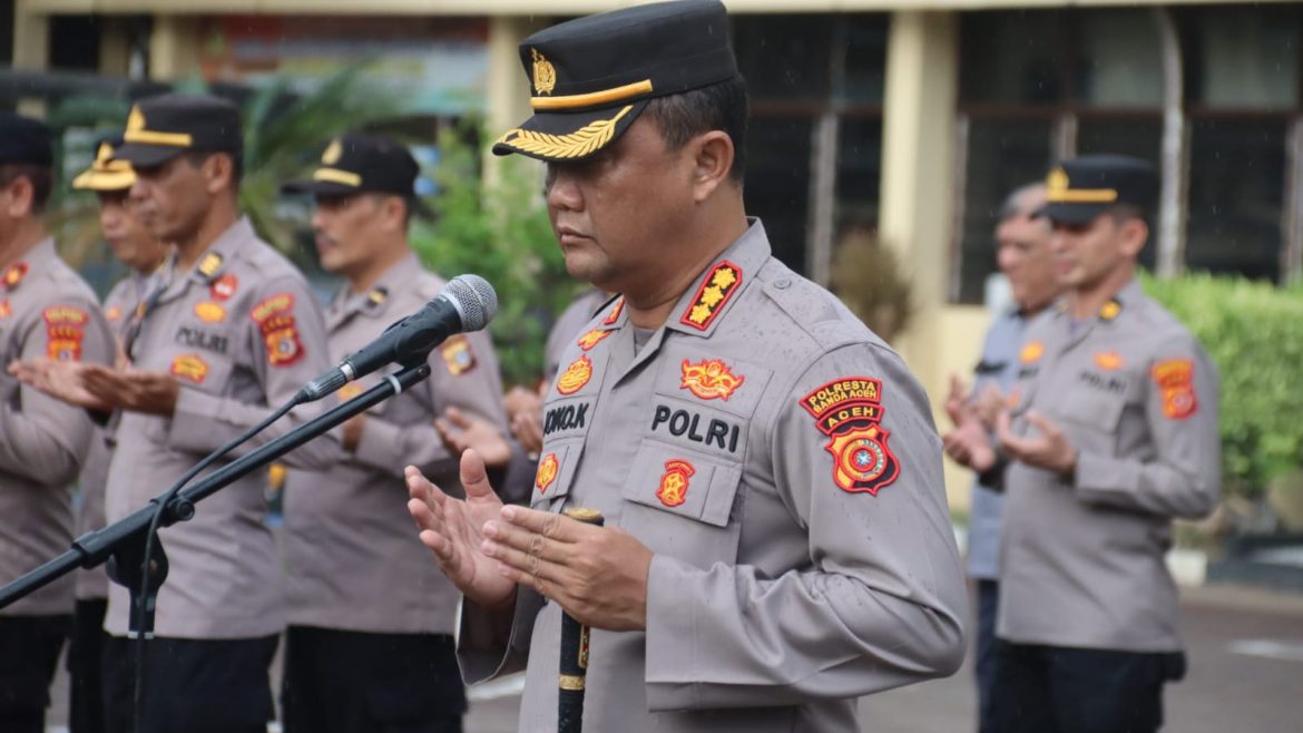 Personel Polresta Banda Aceh Doa Bersama Untuk Musibah Gempa Cianjur