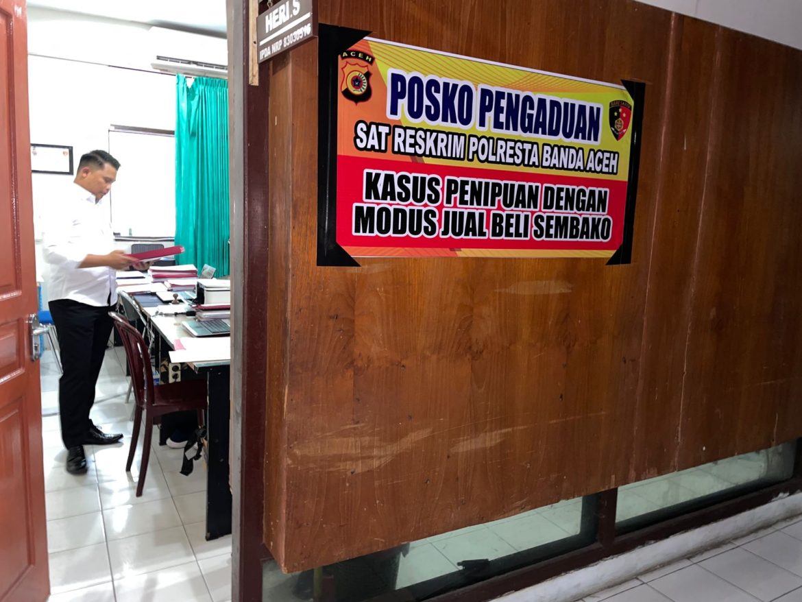 Sat Reskrim Polresta Banda Aceh Buka Posko Kasus Penipuan Jual Beli Sembako Murah